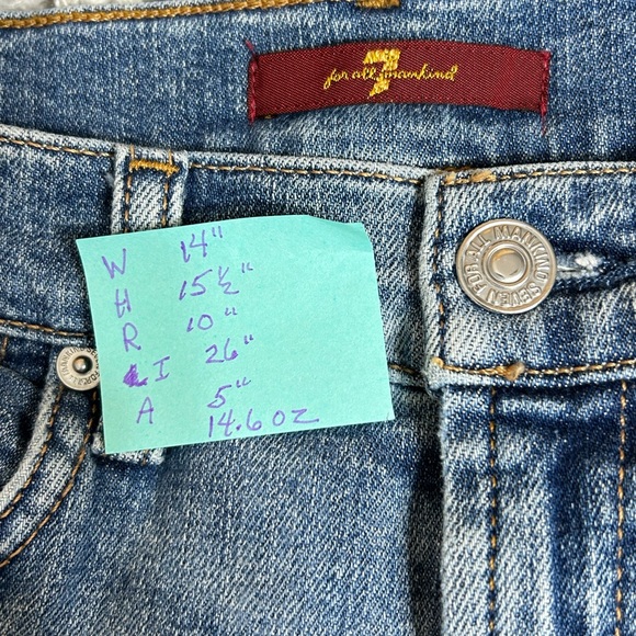 7FAMK Skinny Mid-Rise Ankle Crop with Stripe Patch sz 24 Jeans 7 for all mankind - Picture 5 of 11